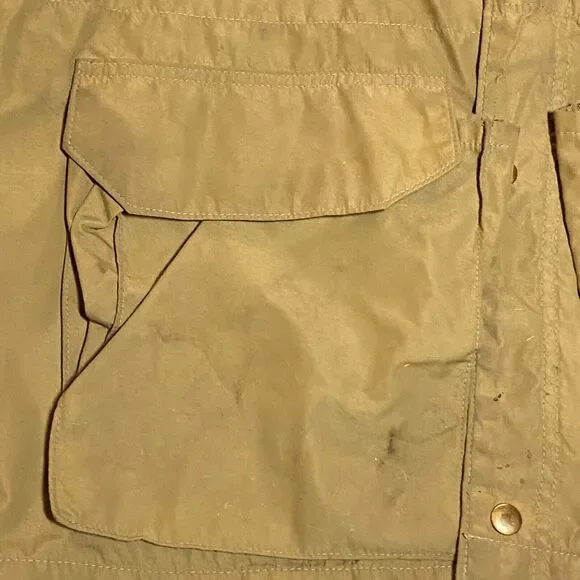 Vintage Holubar Gore tex hooded rain jacket cargo pockets work stains Large - Picture 7 of 12